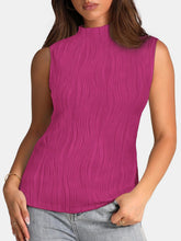 Textured Mock Neck Tank