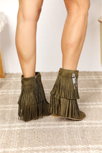 Legend Women's Tassel Wedge Heel Ankle Booties