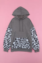 Leopard Drawstring Hoodie with Kangaroo Pocket