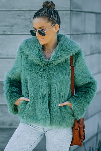 Faux Fur Jacket with Side Pockets