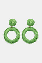 Round Shape Raffia Grass Dangle Earrings