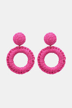 Round Shape Raffia Grass Dangle Earrings