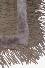 Faux Fur Trim Fringe Detail Poncho