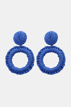 Round Shape Raffia Grass Dangle Earrings