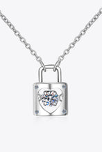 Moissanite Lock Pendant Necklace