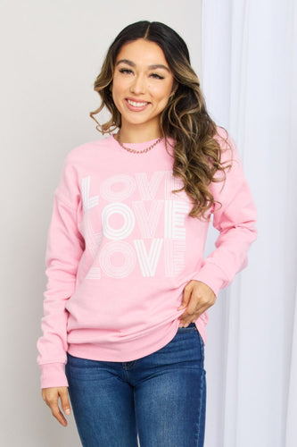 Honestee LOVE Graphic Drop Shoulder Sweatshirt