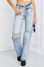 Kancan Button Fly Distressed Raw Hem Straight leg Jeans